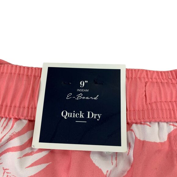 Club Room Mens Floral Striped Colorblock Cargo 9" Swim Trunks Pink Blue XL - Picture 4 of 5